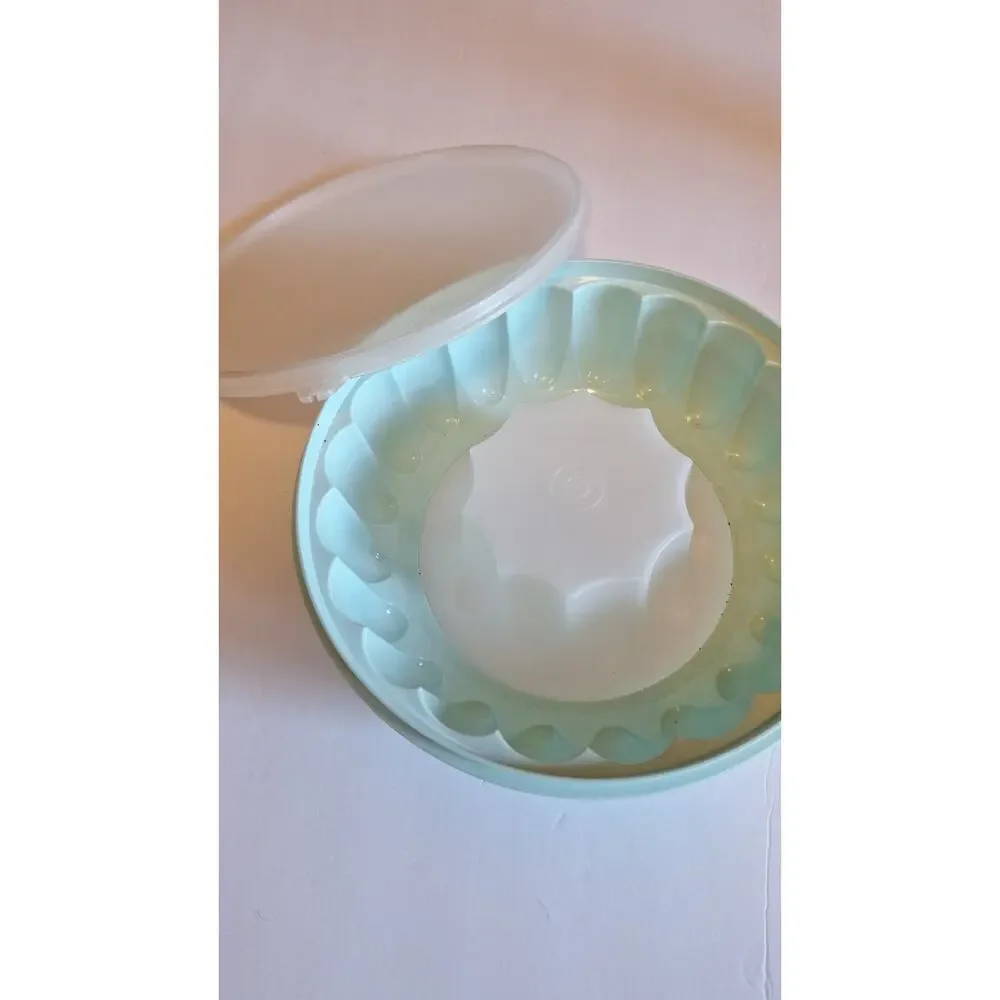 Vintage Tupperware 3 Piece Mint Green Jello Mold Ring
